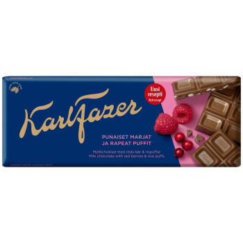 Karl Fazer Red Berries in milk chocolate, 21 x 180g